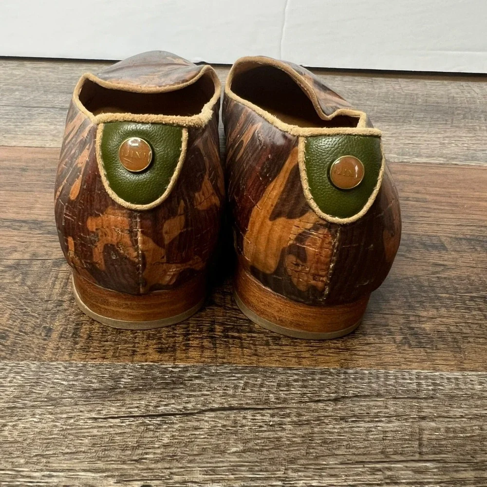 Australia Luxe Collective Camo‎ Loafers Flats Leather Brown Tan Slip On Shoes 6